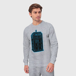 Костюм хлопковый мужской Black tardis, цвет: меланж — фото 2
