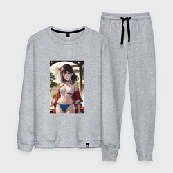 Костюм хлопковый мужской Девушка в аниме стиле, цвет: меланж