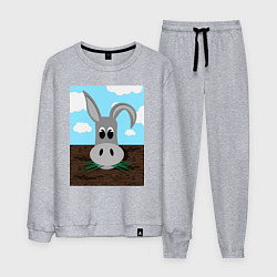 Костюм хлопковый мужской Cartoon ослик Иа, цвет: меланж