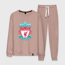 Костюм хлопковый мужской Liverpool fc sport collection, цвет: пыльно-розовый