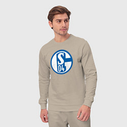 Костюм хлопковый мужской Schalke 04 fc club, цвет: миндальный — фото 2