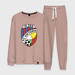 Костюм хлопковый мужской Viktoria fc sport, цвет: пыльно-розовый