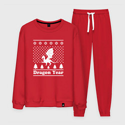 Костюм хлопковый мужской Sweater dragon year, цвет: красный