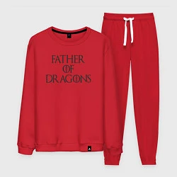 Костюм хлопковый мужской Папа драконов, цвет: красный
