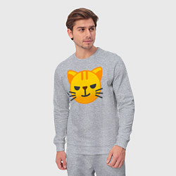Костюм хлопковый мужской Жёлтый котёнок хитрит, цвет: меланж — фото 2