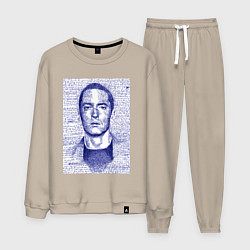 Костюм хлопковый мужской Text eminem, цвет: миндальный