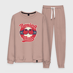 Костюм хлопковый мужской Бокс клуб, цвет: пыльно-розовый