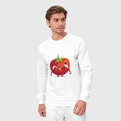Костюм хлопковый мужской Милая помидорка, цвет: белый — фото 2
