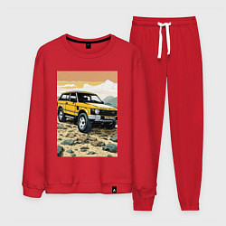 Костюм хлопковый мужской Land Rover discovery, цвет: красный
