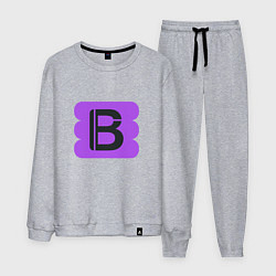 Костюм хлопковый мужской Буква В, цвет: меланж