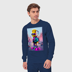 Костюм хлопковый мужской Барт Симпсон на скейтборде - киберпанк, цвет: тёмно-синий — фото 2