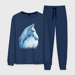 Костюм хлопковый мужской Голубая лошадь, цвет: тёмно-синий