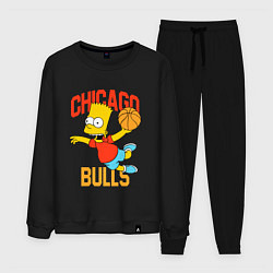 Костюм хлопковый мужской Чикаго Буллз Барт Симпсон, цвет: черный