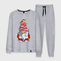 Мужской костюм Новогодний гном с гирляндой