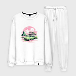 Мужской костюм Ретро автомобиль на розовом закате