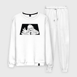 Костюм хлопковый мужской Пауэр из Человек Бензопила, цвет: белый