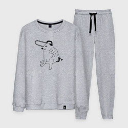 Мужской костюм Мем собака человек бензопила