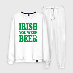 Костюм хлопковый мужской Irish you were beer, цвет: белый