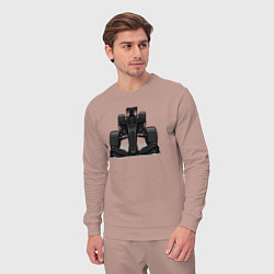 Костюм хлопковый мужской Formula-1 black, цвет: пыльно-розовый — фото 2