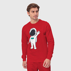 Костюм хлопковый мужской Привет от космонавта, цвет: красный — фото 2