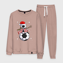 Костюм хлопковый мужской Soccer snowman, цвет: пыльно-розовый