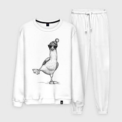 Костюм хлопковый мужской Олуша хипстер шагает, цвет: белый