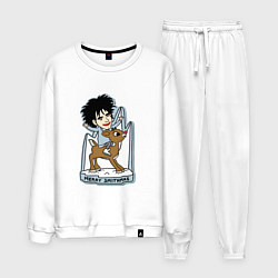 Костюм хлопковый мужской The Cure - Robert smith Merry Smithas, цвет: белый