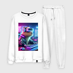 Мужской костюм Капибара игроман - неоновое свечение