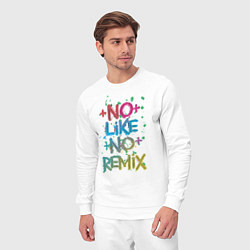 Костюм хлопковый мужской No like no remix, цвет: белый — фото 2