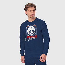 Костюм хлопковый мужской Панда боец, цвет: тёмно-синий — фото 2
