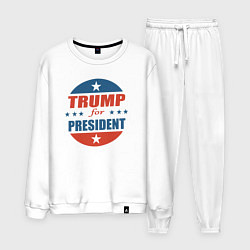 Костюм хлопковый мужской Трампа в президенты, цвет: белый