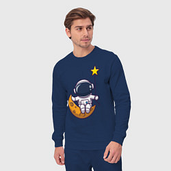 Костюм хлопковый мужской Звёздный космонавт, цвет: тёмно-синий — фото 2