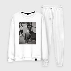 Костюм хлопковый мужской Good girls love bad boys, цвет: белый