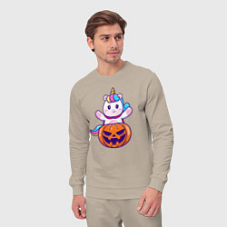 Костюм хлопковый мужской Единорог и хэллоуин, цвет: миндальный — фото 2