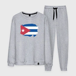 Костюм хлопковый мужской Флаг Кубы, цвет: меланж