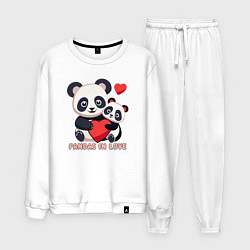 Мужской костюм Влюбленные панды с сердцем