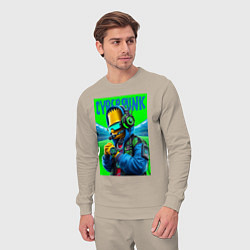 Костюм хлопковый мужской Cyber Bart Simpson - ai art fantasy, цвет: миндальный — фото 2