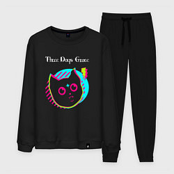 Костюм хлопковый мужской Three Days Grace rock star cat, цвет: черный