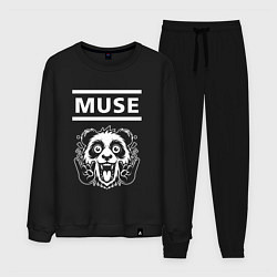 Костюм хлопковый мужской Muse rock panda, цвет: черный