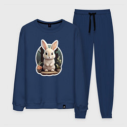 Костюм хлопковый мужской Маленький пушистый кролик, цвет: тёмно-синий