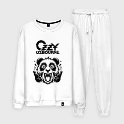 Костюм хлопковый мужской Ozzy Osbourne - rock panda, цвет: белый