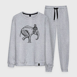 Костюм хлопковый мужской Слон-акробат в шапке, цвет: меланж