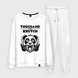 Костюм хлопковый мужской Thousand Foot Krutch - rock panda, цвет: белый