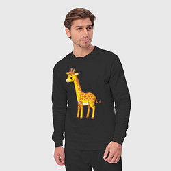 Костюм хлопковый мужской Добрый жираф, цвет: черный — фото 2