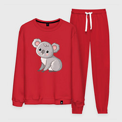 Костюм хлопковый мужской Cute koala, цвет: красный