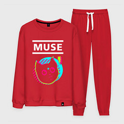 Костюм хлопковый мужской Muse rock star cat, цвет: красный