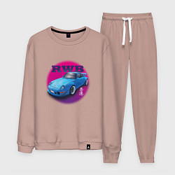 Костюм хлопковый мужской Porsche RWB, цвет: пыльно-розовый