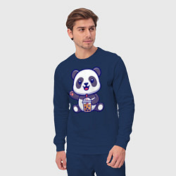 Костюм хлопковый мужской Панда привет, цвет: тёмно-синий — фото 2