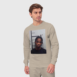 Костюм хлопковый мужской Travis Scott magshot, цвет: миндальный — фото 2