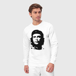 Костюм хлопковый мужской Черно-белый силуэт Че Гевара, цвет: белый — фото 2